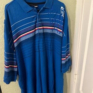 Rocawear Blue Polo with Red and White Stripes